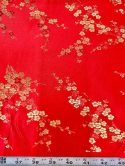 Kori RED Plum Blossom Floral Brocade Chinese Satin Fabric for Cheongsam/Qipao,