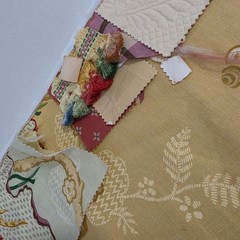 Brunschwig & fils Fabriano Print Cotton Linen Remnant Maize Fabric Panel Sample