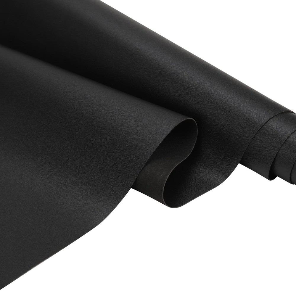 Faux Leather Fabric Smooth Solid 54″ x 36″ Soft Material Sheets Black