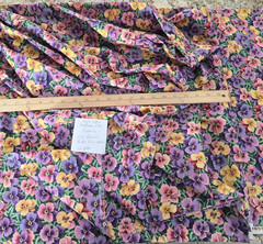 VTG Uncut 12 YDS Hoffman INT Pansies Purple Pink Yellow 100% Cotton Retired