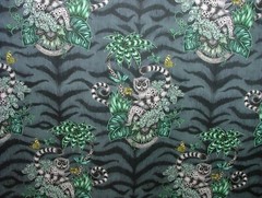 Emma J Shipley Fabric Lemur Navy 100% Cotton Curtain Upholstery Cushion Fabric