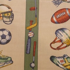 Bloomcraft Screen Print Sports Cotton Fabric Baseball Football Stain Repellent