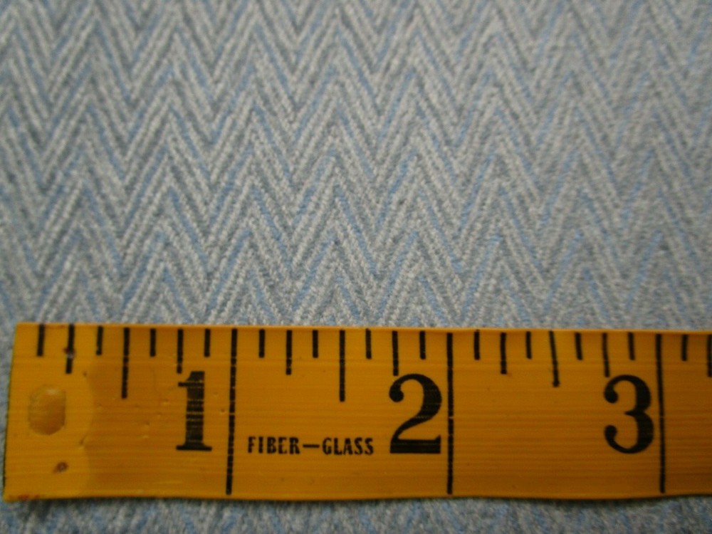 Blue Gray Herringbone Wool Cashmere Blend Fabric BTYARD
