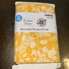 NEW Loops & Threads Yellow & White Floral Fabric 1 Yard 36 x 44 100% Cotton