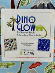 Kanvas Studio,”Dino Glow” Glow In The Dark Cake 42 -10″ Sq. Quilting Fabric