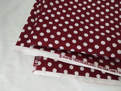 David Textiles Cotton Fabric Polka Dots Red / Maroon 2 3/4 Yards, 43″ Wide