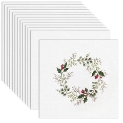 12 Pcs 10 x 10 Inch White Cotton Embroidery Fabric Squares for Craft Supplies