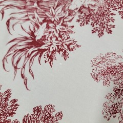 House ‘N Home Fabrics Material Upholstery 54×80″ maroon beige print farm village
