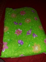 VTG General Fabrics co. Bright Green Fabric with Flowers 3 yards 31″ x 46″ wide
