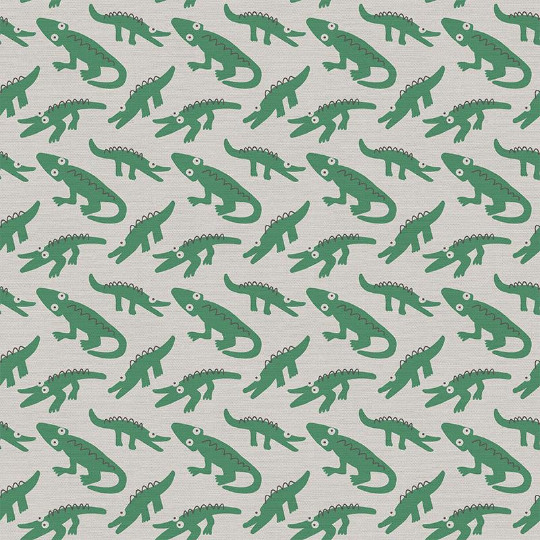 Alligators on Gray – Animal Kingdom – Paintbrush Studio 100% Cotton Fabric