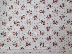 VTG Small Floral Print and Tiny Dot Fabric on Cream 44 in W X BTY
