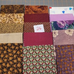 LOT OF 15 FAT QUARTERS COTTON FABRIC ASSTD COLORS & DESIGNS lot 26