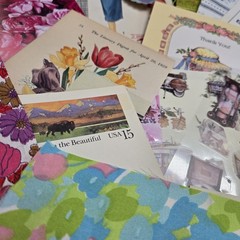Junk Journal Lot 1 Lb Ephemera Trim Lace Fabric Craft Collage Paper Book Cover