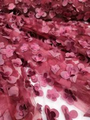 “Flower and Butterfly 3D Embroidered Lace Fabric – Sold by the Meter”
