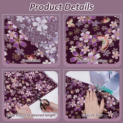 Purple Japanese Printed Fabric 39.4X59Inch Japanese Style Fat Quarters Bundles F
