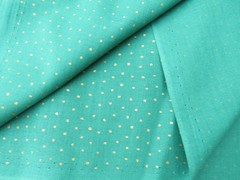 Lot of 2 – Jo-Ann Fabrics Cotton Red & Green Solid With Gold Dots 2 Yds Each