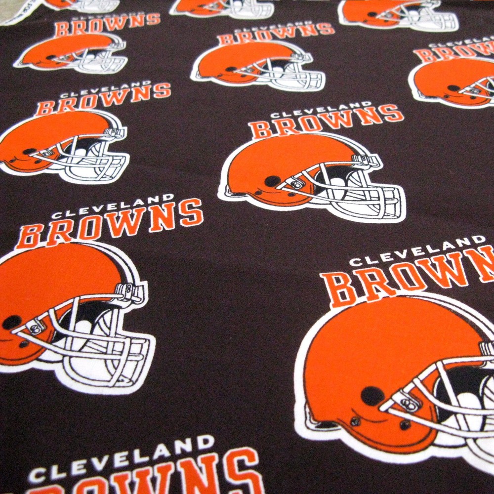 Cotton Fabric Cleveland Browns Football Vtg 2003 Orange Helmet 1.8 + Yards NTT