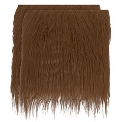 2 Pcs 10″ x 10″ Plush Faux Fur Fabric Square Faux Fur Patches, Brown