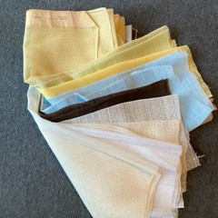 Vtg Muslin Light Weight Sheer Gauze Fabric Lot Of 8 29″ x 22″ Southland Fabrics