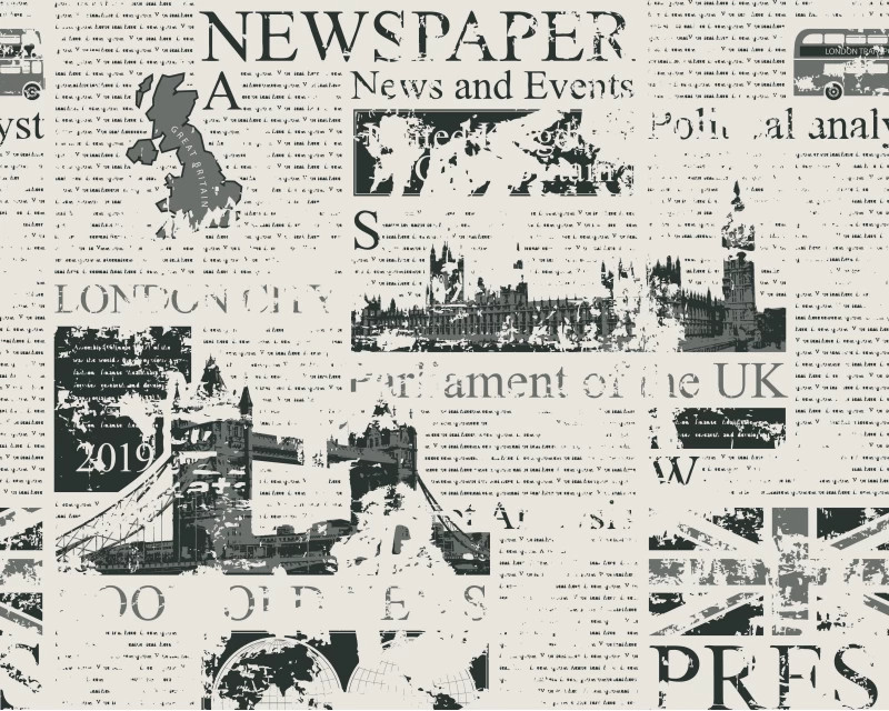 Newspaper 100% Cotton 150cm Wide Digitally Printed Fabric for Crafting