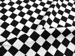 AMORNPHAN 1″ Squares Checkered Gingham Black and White Pattern 45” Wide Polycot