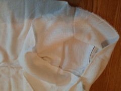 Vintage cream/white acrylic sweater knit fabric tube Kandol 2 pieces 1975