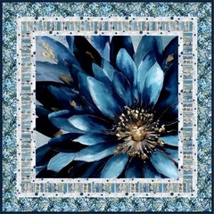 Studio E – Behind Blue Eyes – 44″ Flower Power Panel – Peacock