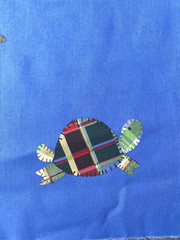 VTG Laura Ashley Upholstery Fabric Patchwork Sea Animals Fish Turtle 56″ x 216″