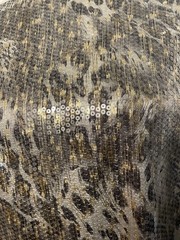 Exquisite Gold Silver Sequin Abstract Leopard Snake Fabric 1 Yard Long 56 ” Wide