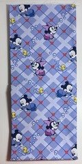 VTG Disney Babies Mickey Minnie Mouse Blue Grid Pattern Fabric 75” X 60” New