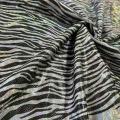 Animal Print Zebra Metallic Spandex stretch Fabric 60″ wide by Yard for Swimwear