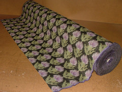 Scottish Thistle Curtain Fabric Black And Violet Upholstery Cushion Jacquard