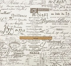 LACEFIELD DESIGNS DOCUMENT SEPIA BROWN PARIS POSTAGE SCRIPT FABRIC BY YARD 55″W