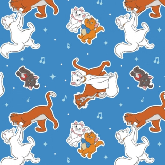 Camelot Disney Aristocats 85030202 3 Blue Toss Cotton