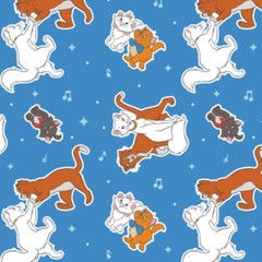 Camelot Disney Aristocats 85030202 3 Blue Toss Cotton