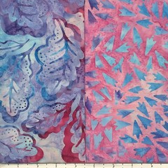 8 Fat Quarters Magenta & Blue Batik Lunn Fabric FQ Pack 100% Cotton Pink Grape
