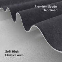 60/72/79/98” Dark grey Suede Headliner Fabric with Foam Backing Car DIY Replace