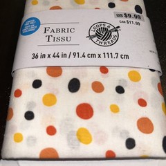 Loops & Threads Halloween Fabric 1 Yard 36″ x 44″ Orange Yellow White Black Dots