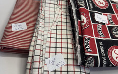 Red and Black 3 Coordinate Alabama Red and Black and White Cotton/ Denim Fabrics