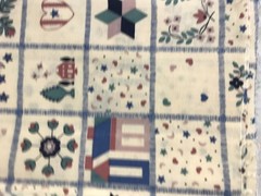 36″x44″ Folk Art Square Block Colorful Print Fabric 1 Yard Cotton Fabric