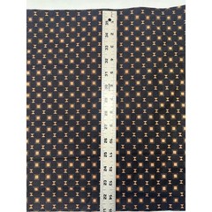 Vintage 50s Black Tan Geometric Square Bowtie Print Fabric Remnants 15 x 4 yd