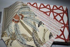Big FABRIC SAMPLE BOOK Red Spice SEDONA Autumn 45pcs LOT Print Embroidery Woven