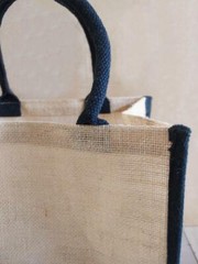 Burlap Tote Bag with Black Cotton Trim 12″ x 12″ x 7.75″