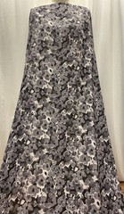 Cotton Poly Blend Floral Black Gray White Color Fabric By The Yard 56″ Wide