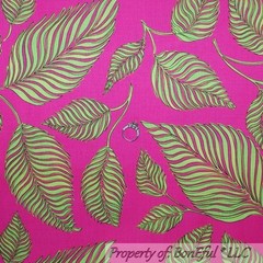 BonEful Fabric FQ Cotton Quilt Pink Green Bright Tropical Island Palm Tree Ocean
