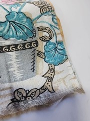 40s 50s Floral Motifs Cotton Fabric 36.5″w X 1.1yds Feedsack Style STAINED