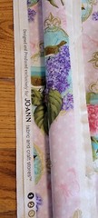 Joann Fabric Victorian Birds, Flowers, Butterfly Pink Polka Dot Gold Filigree