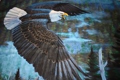 David Textiles National Treasures Bald Eagle Panel 36×45″