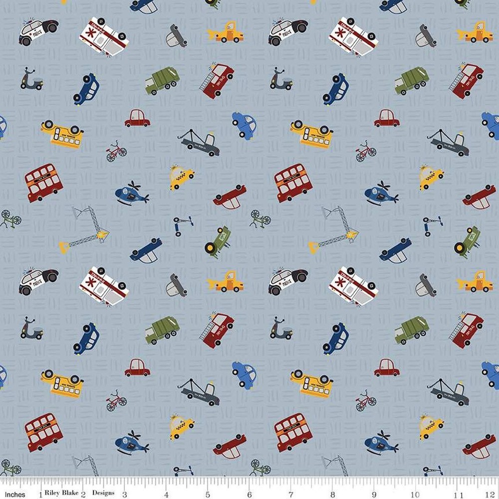 1/4 Yard 9”x42” Riley Blake “It Takes A Village” Traffic Jam Gray Quilt Cotton