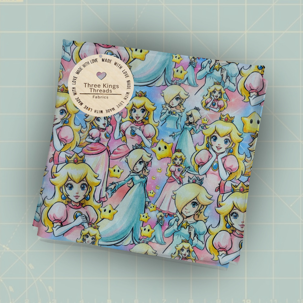 Mario Galaxy Princess Peach Rosalina DBP 1 Yard Fabric Seamless Design App 59×36